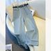 Women’s Clothing High Waist Wide Leg Jeans Women's Summer Thin New Drape Raw Edge Loose Retro Nine Point Pants Straight Pants_mkmklike.com