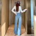 High-waisted, Loose-fitting, Slimming Straight-leg Flared Jeans With Sparkling Rhinestones And Micro-flares For Women_mkmklike.com