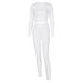 Women's Clothing Sports Long Sleeve Two Piece Set Casual Pant Suits Set_mkmklike.com