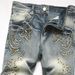 High Street Punk Style Embroidered Studded Men's Jeans Slim Fit Flared Distressed Trendy Long Pants New 2026_mkmklike.com