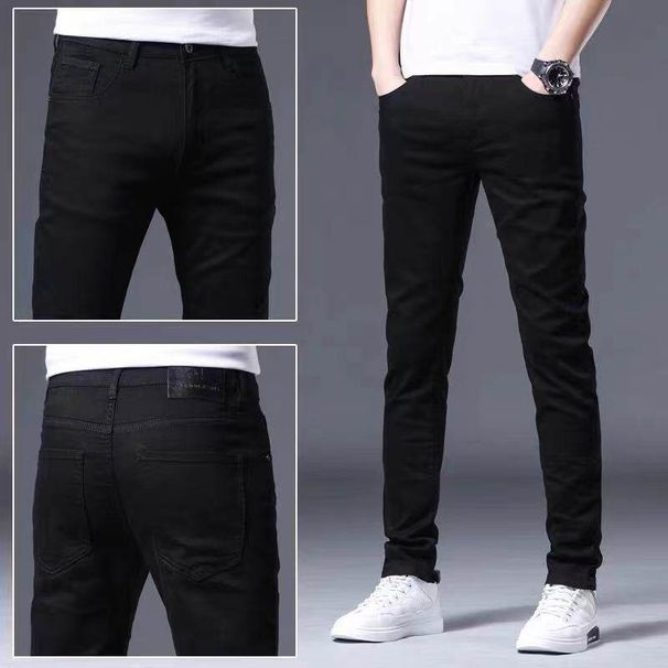 Men's Slim Fit Stretchy Ripped Jeans Retro Style Trendy Brand Summer Thin Cropped Length_mkmklike.com