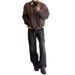 Men's Retro Whiskered Washed Denim Jeans Slim Fit Straight Leg Slightly Flared Trendy Brand High Street Vibe Long Pants_mkmklike.com