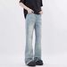 American High Street Washed Old Jeans Men's Slim Straight Slightly Pulled Light Pants_mkmklike.com