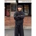 Black American Style Flight For Men, Cool And Handsome Tough Guy Coat, Oversized Three-Proof Stand Collar Baseball_mkmklike.com
