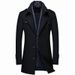 Men's Wool Wool Trench Coat Scarf Collar Mid Length Wool Coat Jacket_mkmklike.com