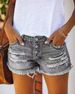 Women's Clothing Trendy Ripped Tassel Denim Shorts Straight Breasted Women's Hot Pants_mkmklike.com