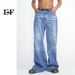 EF JEANS | 2023 New Product, Casual Denim Trousers, Men's And Women's Same Loose Wide-leg Korean Version, Retro Trendy Blue_mkmklike.com