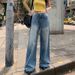 In-tock Wholeale Vintage Ditreed Wahed Denim Jean For Women, Looe Fit, Limming, Traight-leg, Floor-length_mkmklike.com