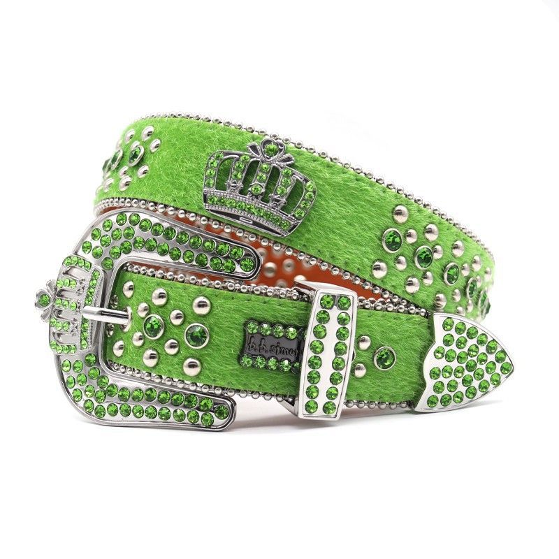 Bling Studded Crystal Fashion Diamond Bb Simon Belt Casual Woman Leather Designer for Man Lady Mens Width 3.8cm Rock S_mkmklike.com
