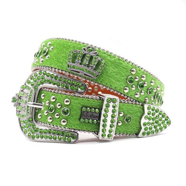 Bling Studded Crystal Fashion Diamond Bb Simon Belt Casual Woman Leather Designer for Man Lady Mens Width 3.8cm Rock S_mkmklike.com