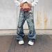 Men's Clothing Baggy High Street Pants Chain Scissors Digital 3D Printing Casual Loose Washed Distressed Straight Jeans_mkmklike.com