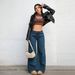 European And Cross-border Low-waist Wide-leg Jeans For Women, 2024 New Model, Slimming, Floor-length, Straight Cut,_mkmklike.com