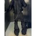 Men's Black Waxed Coated Flared Jeans – High Street Vintage Stacked Hem Slim Fit Extra Long Pants (S-3XL)_mkmklike.com