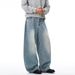 Washed Vintage Scimitar Jeans For Men Punk Street Style Loose Wide-Leg Floor-Length Pants_mkmklike.com