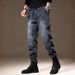 Men's Clothing Casual Straight Leg Jeans Loose Fit Workwear Pants With Multi-Pockets Stretch Denim Streetwear Style (Light Blue, Sizes M-4XL)_mkmklike.com