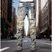 Unisex Y2K Stacked Flared Jeans, Vintage Mud Fade, White Splatter & One Ripped Knee, Breathable For Summer_mkmklike.com