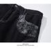 Men's Loose Fitting Slightly Stretchy Denim Shorts Straight Leg Five Point Length Embroidered Side Pockets American Retro Style_mkmklike.com