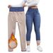 Fleece Lined Women's Jeans High Waisted Slim Fit Plus Size Denim Jeans Relaxed Everyday Wear Versatile Comfortable Feshion Trend_mkmklike.com