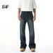 EF JEANS | 2025 Spring New Korean Version Of Micro-pull Retro Blue Slim And Thin Vibe Denim Casual Trousers_mkmklike.com