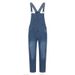Fashionable Spring And Summer Men's Small Footed One-Piece Denim Solid Color Plus Size Personalized Long Strap Jeans_mkmklike.com