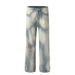 Men's Clothing High Street Tie Dyed Gradient Washed Jeans For Men And Women Retro Vibe Dirty Dyed Loose Straight Flared Wide Leg Pants_mkmklike.com