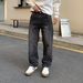 New Jacquard Full Print Jeans Men's Loose Straight Washed Casual Versatile Pants_mkmklike.com