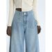 European American Sizes - Best-selling Cross-border Item: Washed Blue Wide-leg Pants, Loose And Stylish Women's Jeans_mkmklike.com
