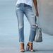 Women's Clothing Straight Tassel Jeans Slim Fit Ripped Trousers Female_mkmklike.com
