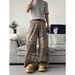 Men's Clothing Unisex Wide Leg Pants Street Style Patchwork Leopard Print Curved Blade Jeans Deconstructed Design_mkmklike.com