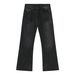 Men's Trendy Straight Leg Patchwork Flared Jeans Loose Fit Long Pants High Street Style_mkmklike.com