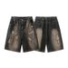 Men's Clothing Summer Street Style Washed Old Patchwork Loose Denim Shorts_mkmklike.com