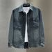 Loom Autumn New Men's Denim Washed Turn-Down Collar Casual Retro Fashion Versatile Shirt Jacket Top For Men_mkmklike.com