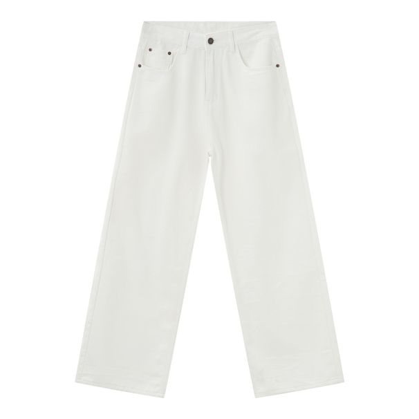 EF JEANS | 2024 New Vintage Japanese Trend Straight Casual Pants White Washed Loose Jeans_mkmklike.com