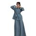 Women's Clothing Single Breasted Long Sleeved Top Loose Large Swing Skirt Suit_mkmklike.com
