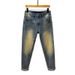 Spring And Summer American Yellow Mud Jeans Men's Heavy And Old Retro Washing Jeans Men's 3D Embossed Fat Jeans_mkmklike.com