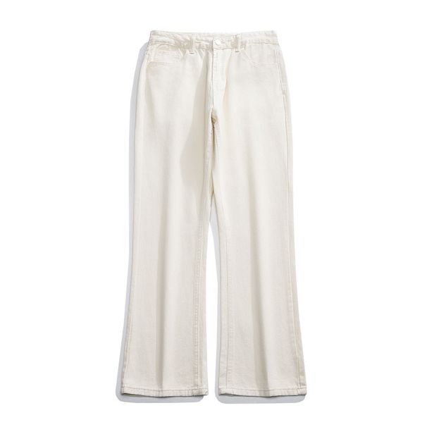 LKTM Men's # Cleanfit American Beige Jeans Men's High Street Vibe Trend Brand Rugged And Cool Micro Pull Pants_mkmklike.com