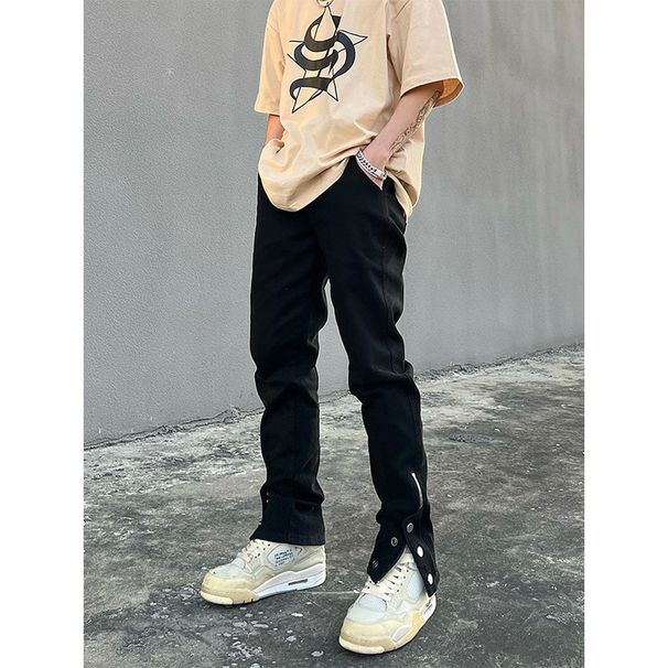 Nordmann European And American Style Black Jeans For Men Slim Fit Hip-Hop Long Autumn Winter Design Straight Casual Pants_mkmklike.com