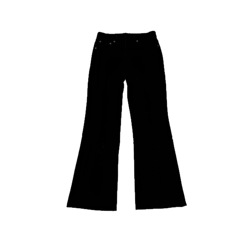 Men's Black Bootcut Jeans | Vintage Washed Micro Flare Denim Pants | Clean Fit Stretch Cotton | Retro 70s Style | S/M/L/XL_mkmklike.com