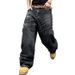 Men's Hip Hop Baggy Jeans - Loose Fit Skate Pants, No Belt Needed, Washed Denim For Streetwear & Urban Style_mkmklike.com
