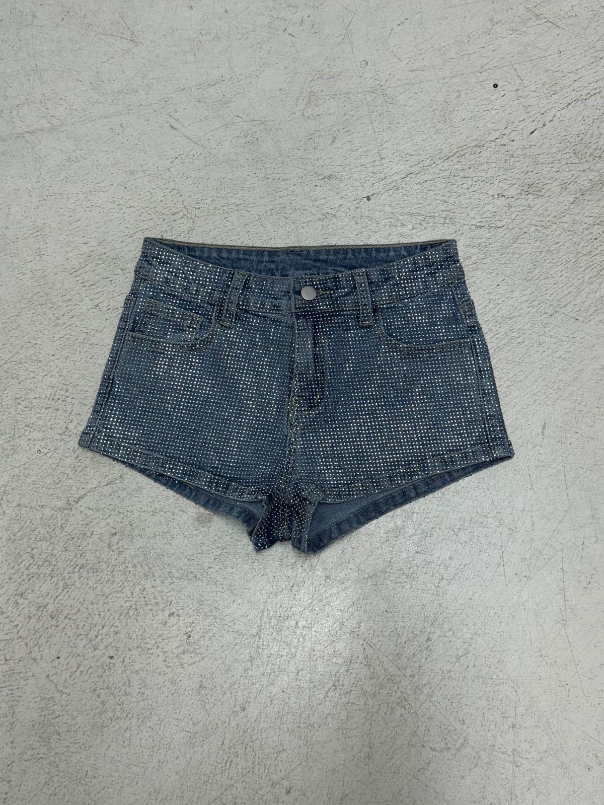 Women's High Waist Rhinestone Embellished Denim Shorts – Sexy Butt Lifting Hot Pants, Stretchy Fitted Short Shorts, Streetwear Party Clubwear_mkmklike.com