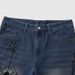 Men's Clothing Straight Pocket Denim Trendy Brand Printed Straight Shorts Loose Wide Leg Casual Denim Shorts_mkmklike.com