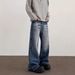 Nordmann European And American High Street Vibes Washed Cat Whiskers Distressed Jeans Men's Retro Slimming Straight-leg Slightly_mkmklike.com