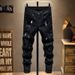Men's Clothing Ripped Patch Jeans Spring And Autumn New Trendy Brand Black High Street Versatile Slim Fit Skinny Casual Trousers_mkmklike.com