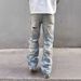 Light Blue Ripped Jeans For Men, Summer Hip-hop Distressed Pants, European And American Street Style Straight-leg_mkmklike.com