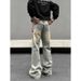Men's Clothing Men's Retro Washed Distressed Jeans High Street Casual Straight Leg Slimming Loose Fitting Slightly Flared Long Pants_mkmklike.com