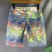 Men's Clothing Retro Distressed Patchwork Elastic Slim Fit Denim Shorts Men's Trendy Brand Embroidery Loose Straight Shorts_mkmklike.com