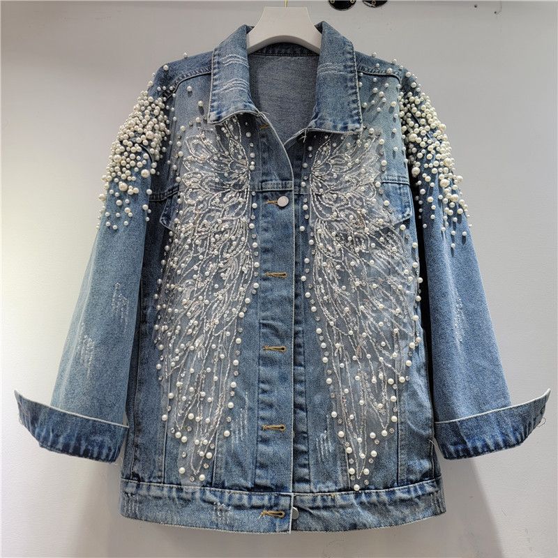 Women's Clothing Embellished Denim Jacket – Rhinestone & Beaded Cropped Coat For Women_mkmklike.com