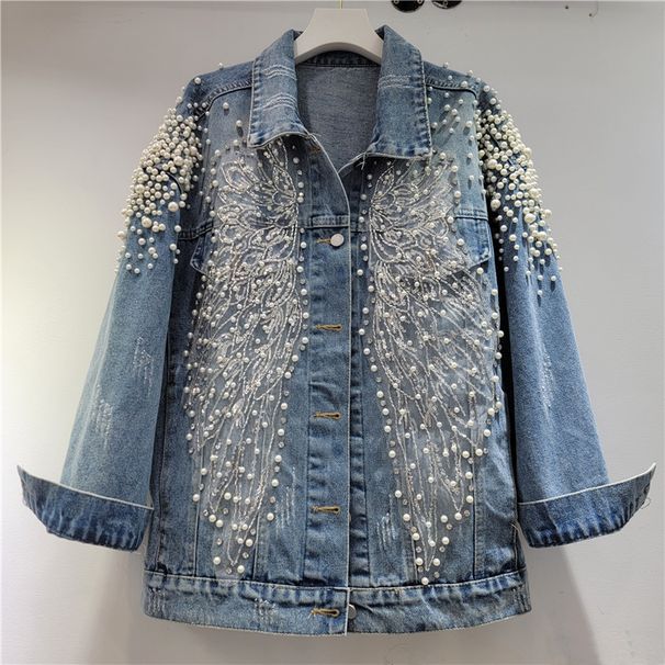 Women's Clothing Embellished Denim Jacket – Rhinestone & Beaded Cropped Coat For Women_mkmklike.com