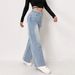 High-Waisted Wide-Leg Jeans – Vintage Washed Blue Denim (XS-2XL, Comfortable & Office-Ready Fit)_mkmklike.com