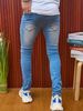 Denim High Street Trendy Brand Holes And Fit, Elastic Jeans With Small Feet, Men's Slim Fit_mkmklike.com